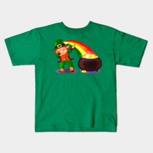 Dabbing Leprechaun Kids T-Shirt